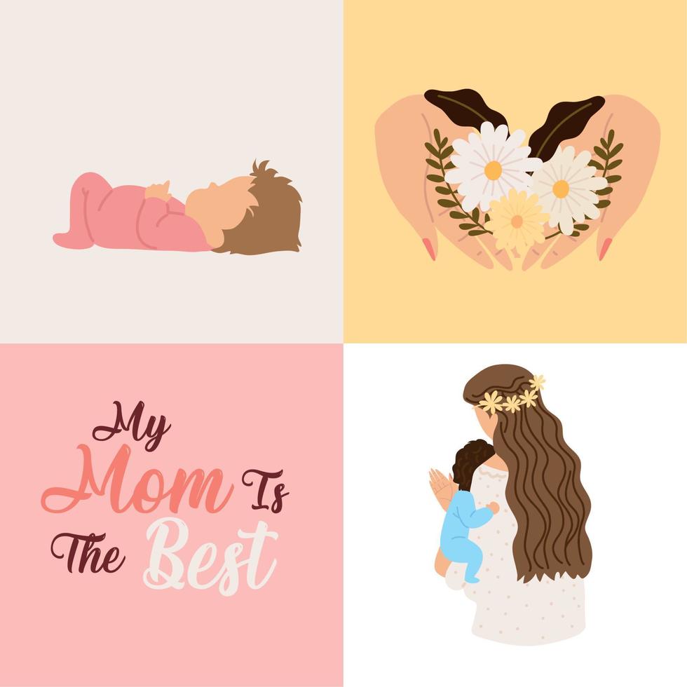 set of mothers day vector