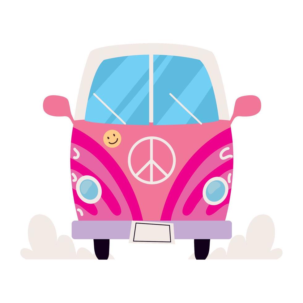 hippie de coche vector