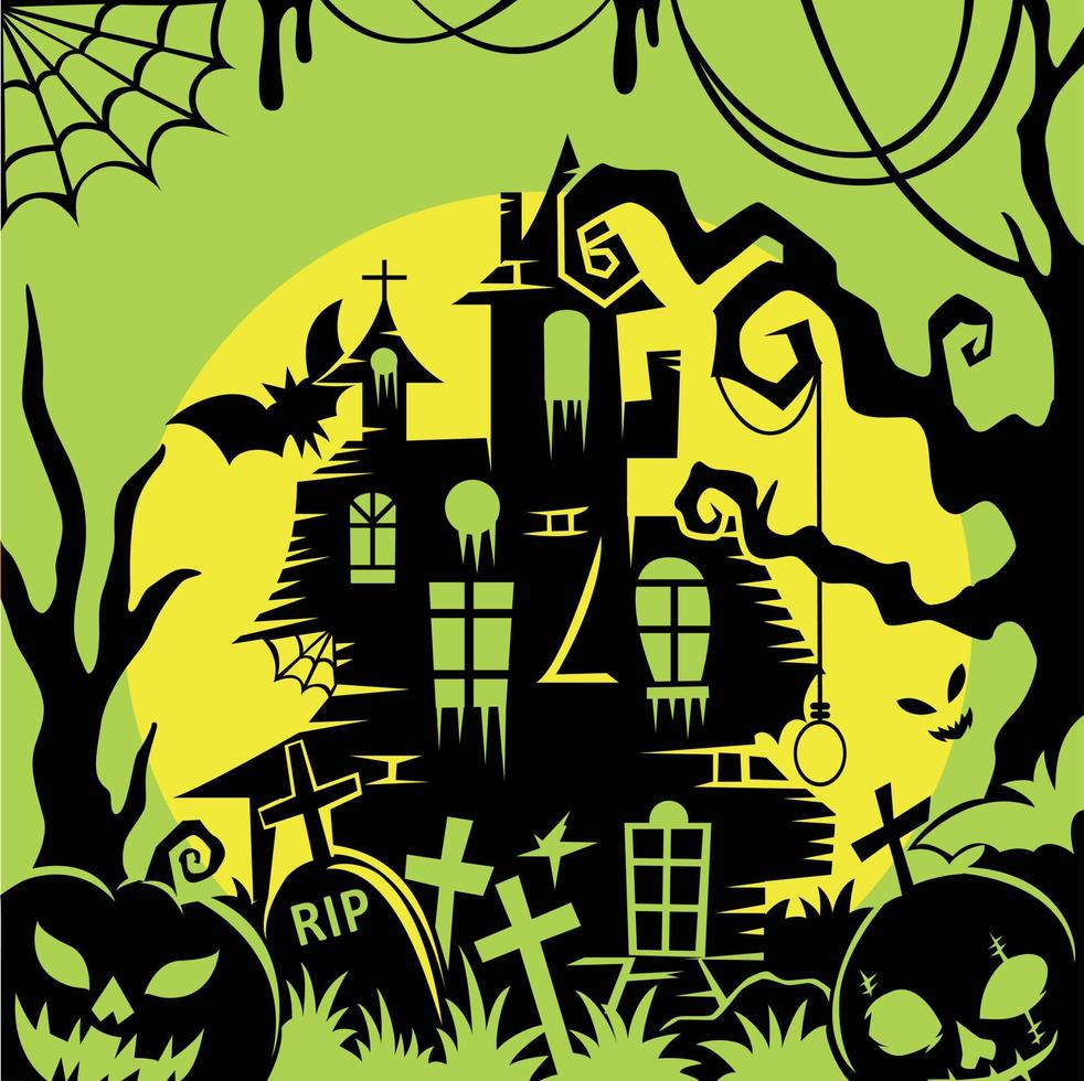 casa embrujada ilustración de halloween vector