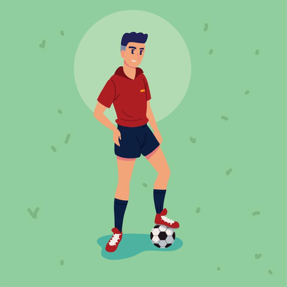 athletic player soccer vector