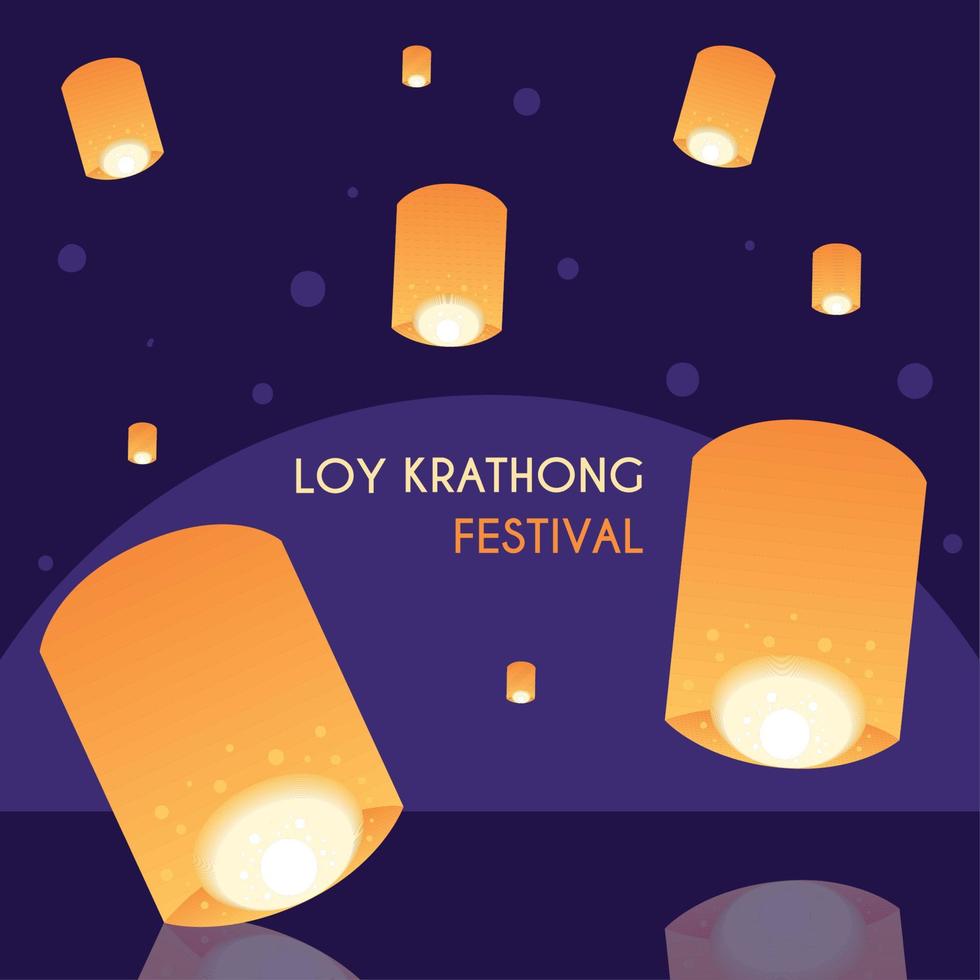 Loy krathong festival traditional vector