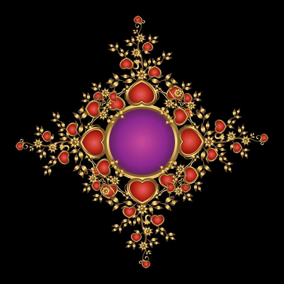 Golden mockups. Golden Circle Floral  Pattern. With Black backgrounds. vector