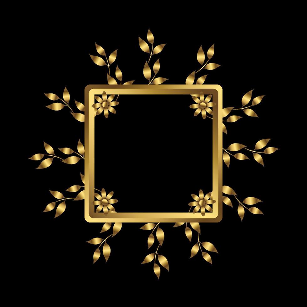 Golden mockups. Golden Floral Pattern. With Black backgrounds. vector