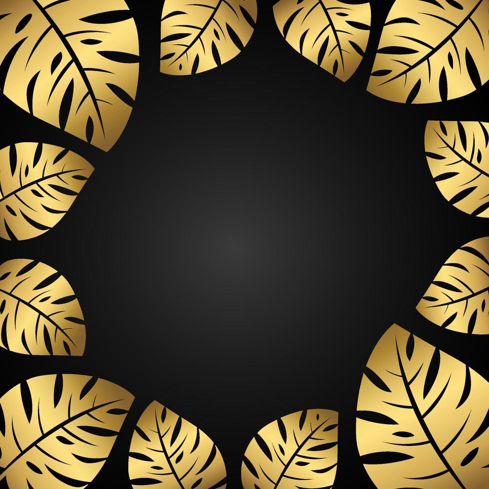 golden mockups.  gold Leaf with black background vector
