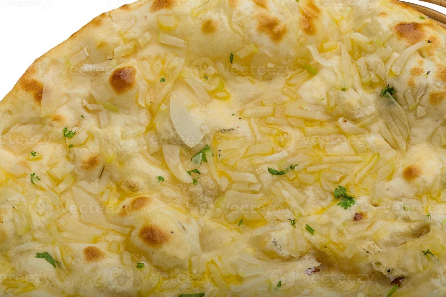 Onion naan close up view photo