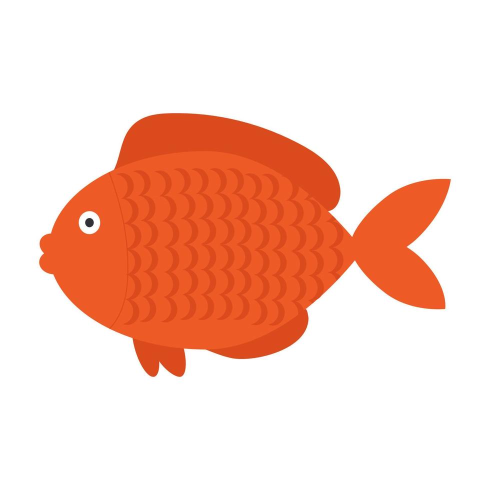 pescado rojo sobre un fondo blanco para su uso en imágenes prediseñadas vector