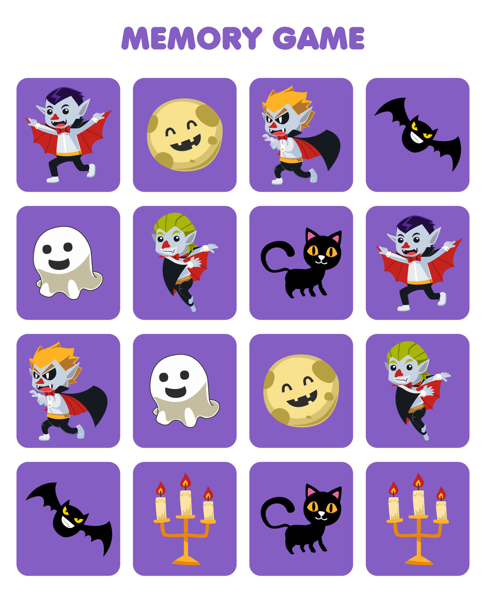 Premium Vector  Educational matching game for kids with spooky halloween  characters