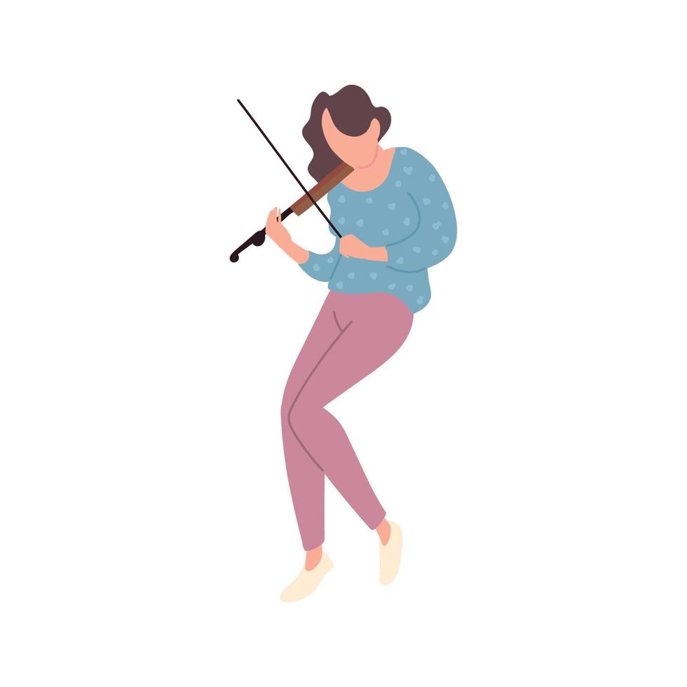 woman playing violin vector