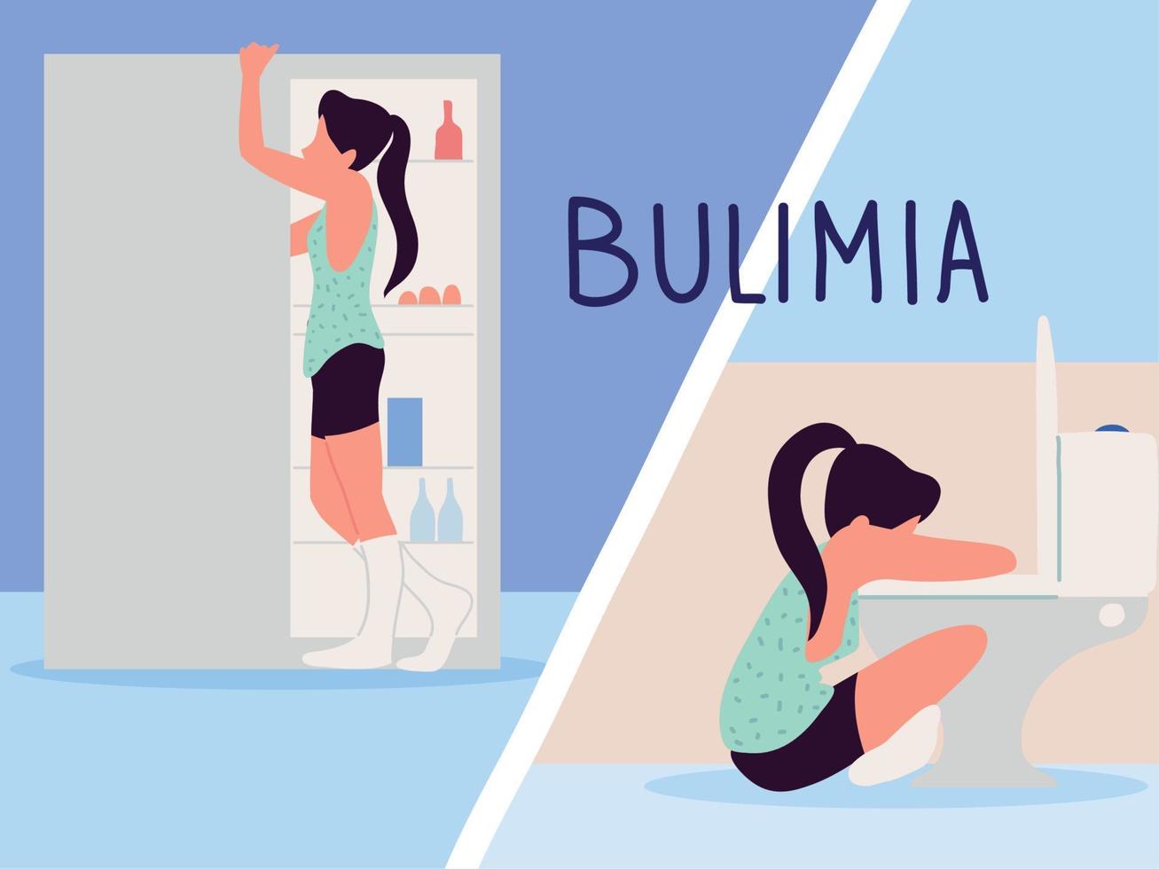 bulimia eating disorders vector