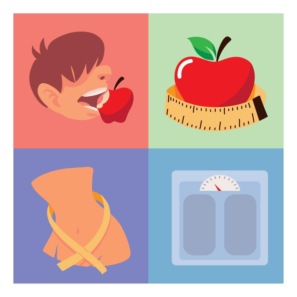 world eating disorders icons vector