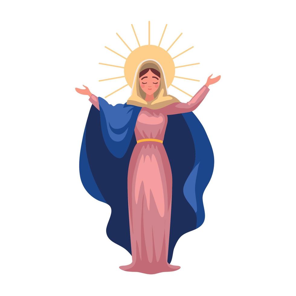 asunción de la virgen maría, aislada vector