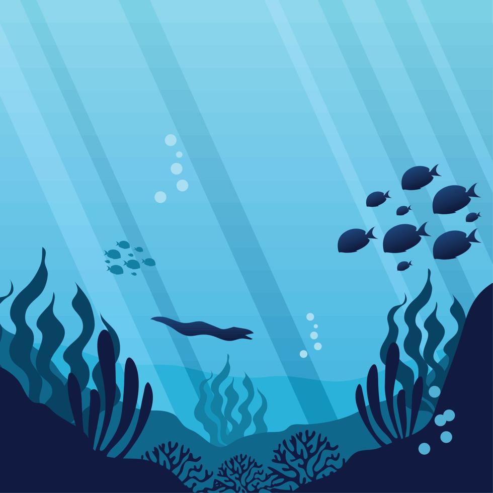 underwater coral and reef vector