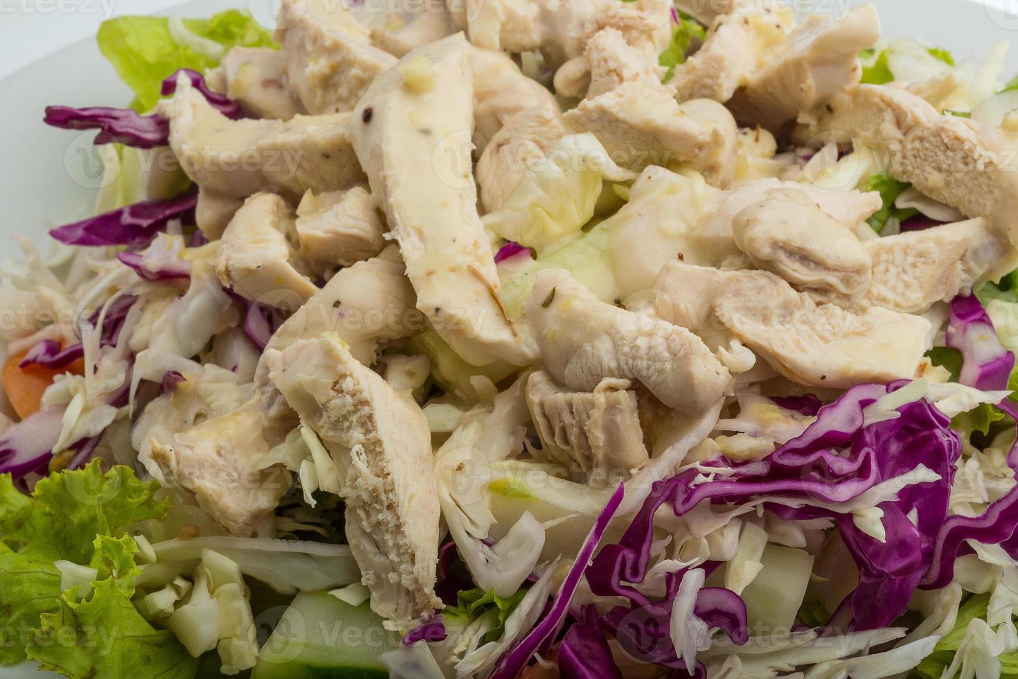 Chicken salad close up view photo