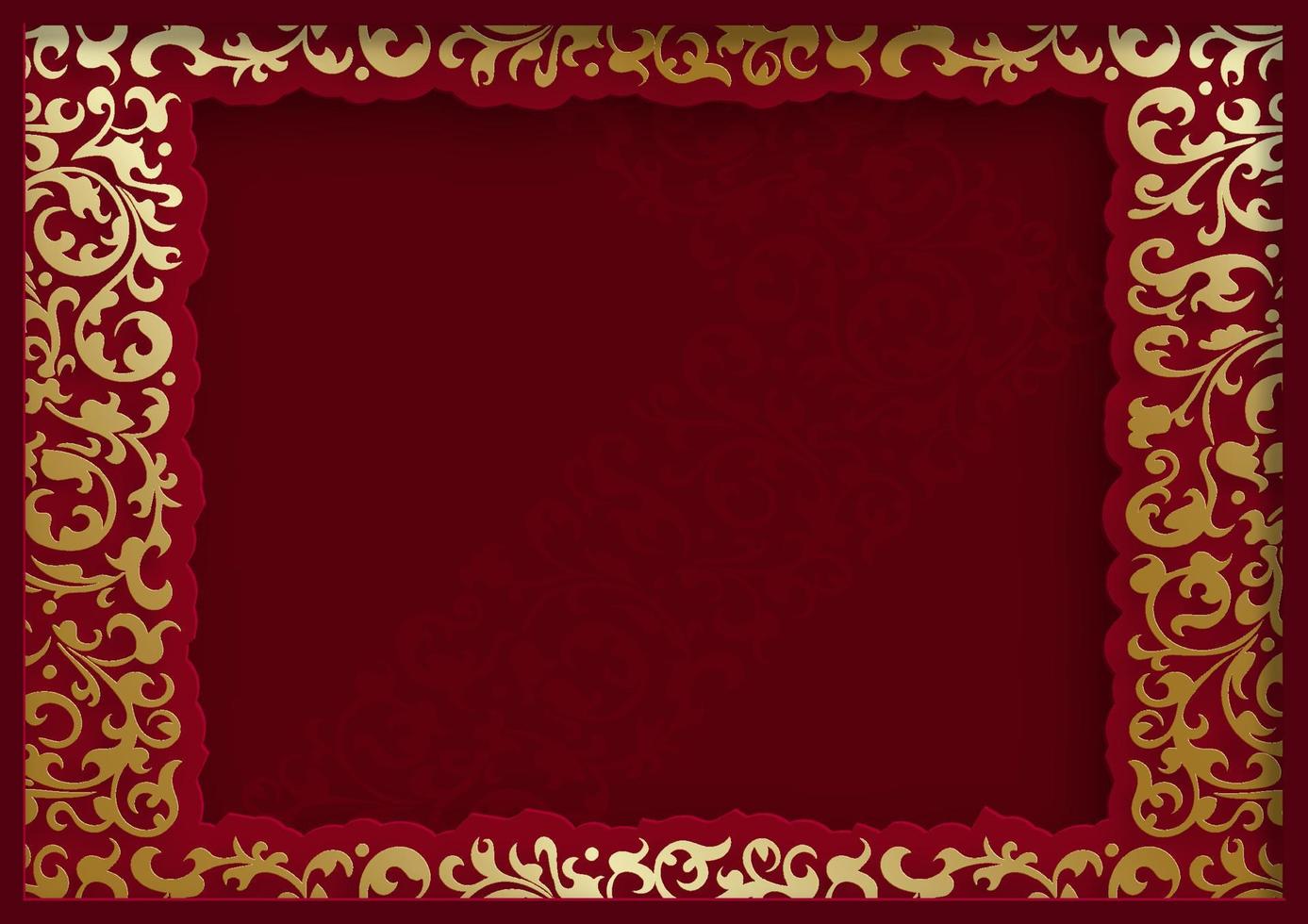 Chinese frame with oriental Asian elements on color background vector