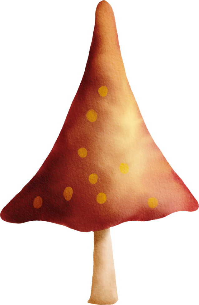 Watercolor colorful mushroom png