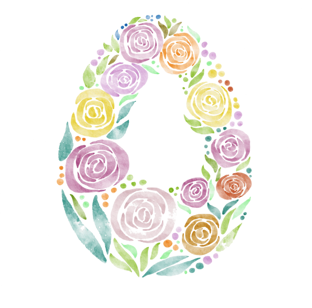 easter egg watercolor painted png