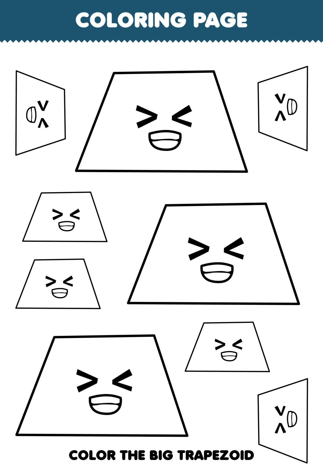 Education game for children coloring page big or small picture of