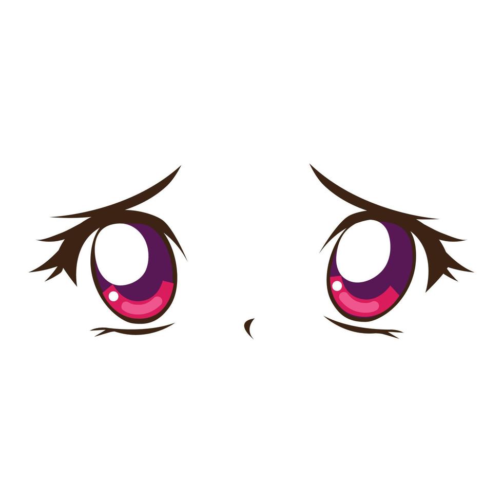 anime sad eyes vector