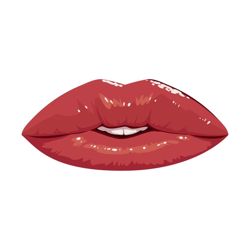 female glossy lips vector