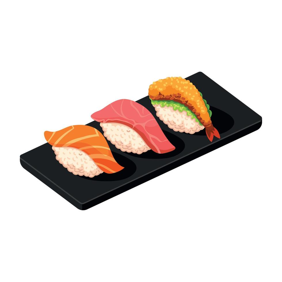 sushi comida japonesa vector