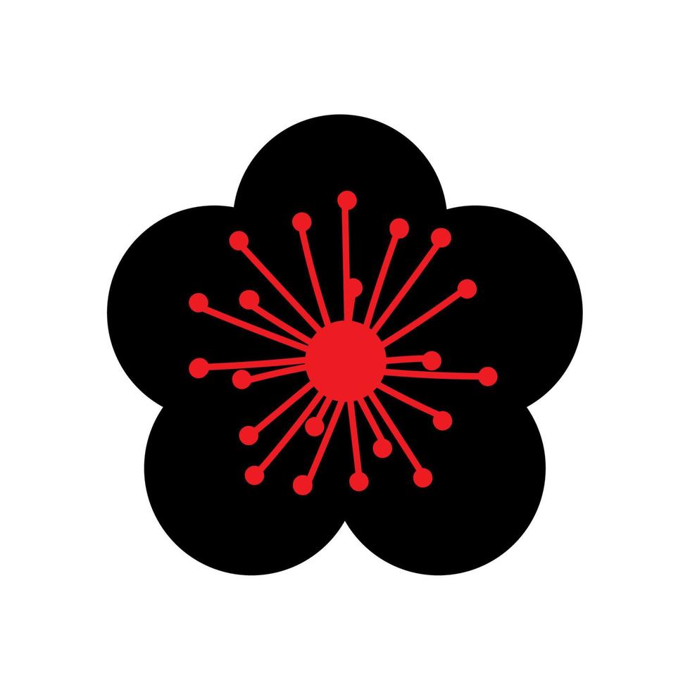 black flower icon vector