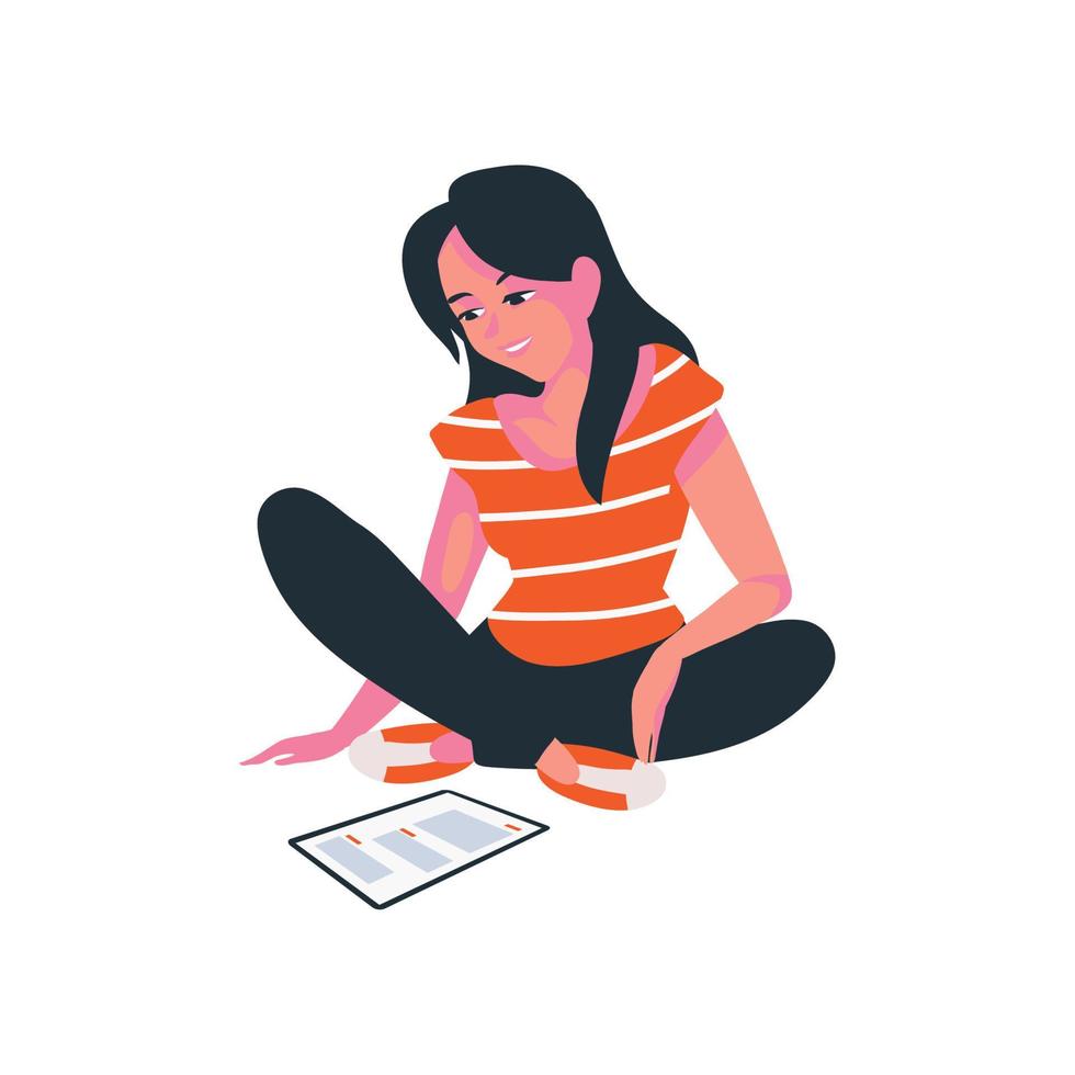 woman using smartphone vector