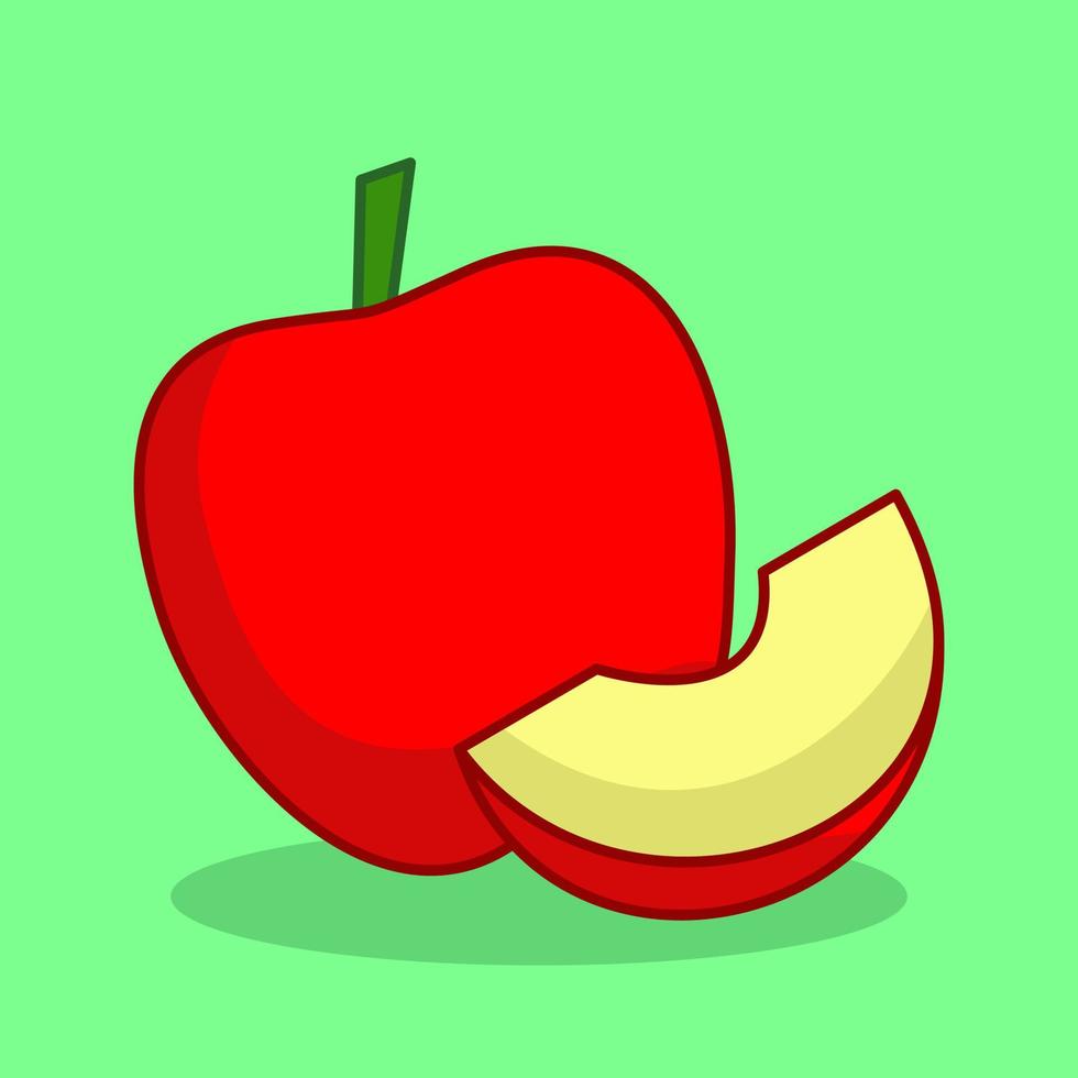 Vector illustration of cute red apple