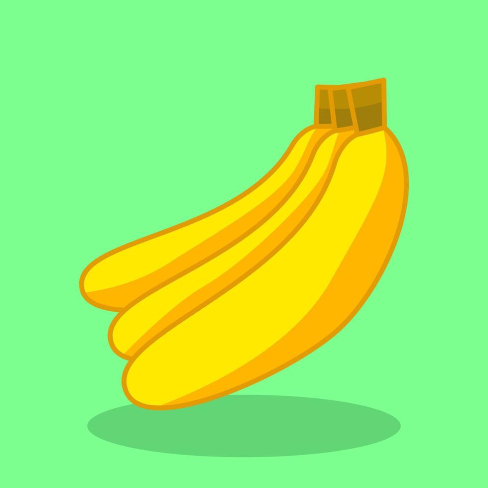 Vector illustration of cute yellow banana fruit