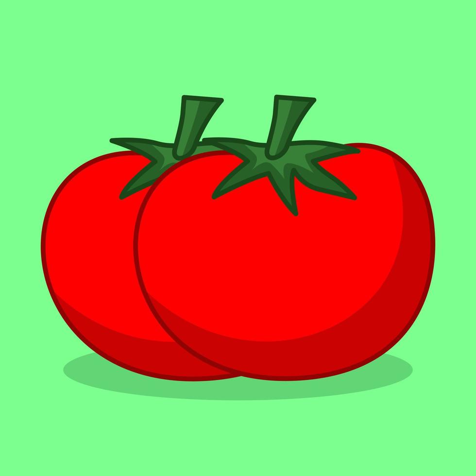 Vector illustration of cute red color tomato