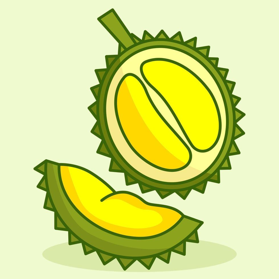 ilustración vectorial de linda fruta durian amarilla vector