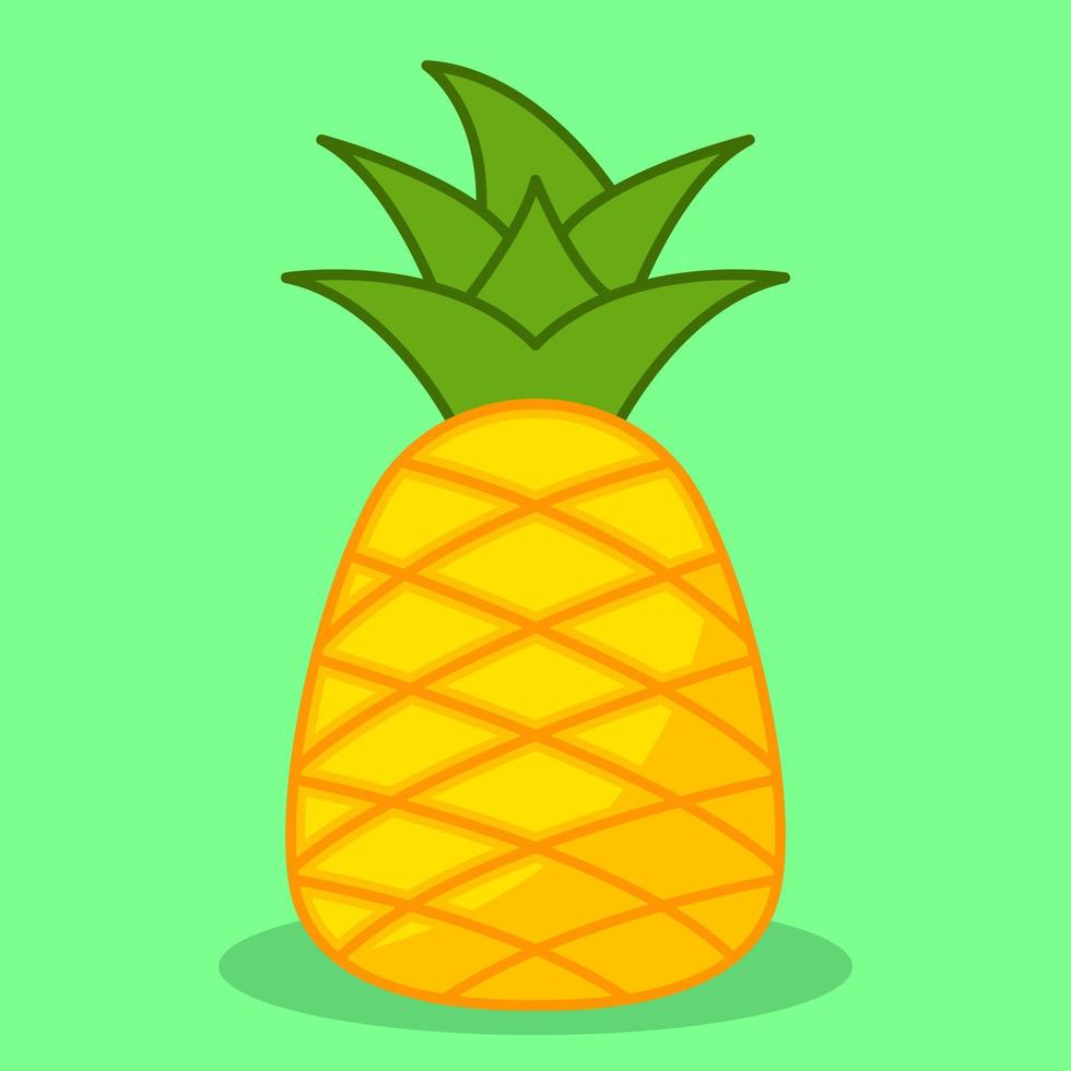 Vector illustration of cute yellow water pineapple