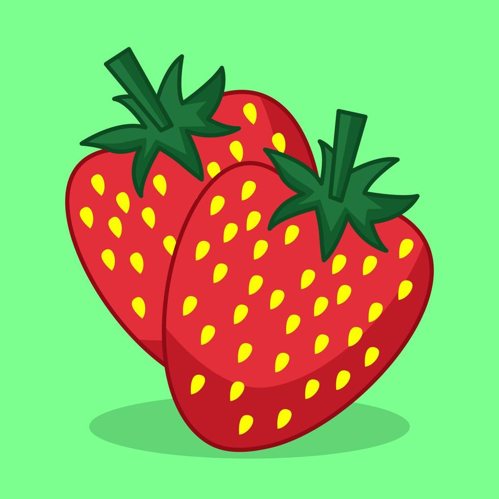 Vector illustration of cute red strawberry