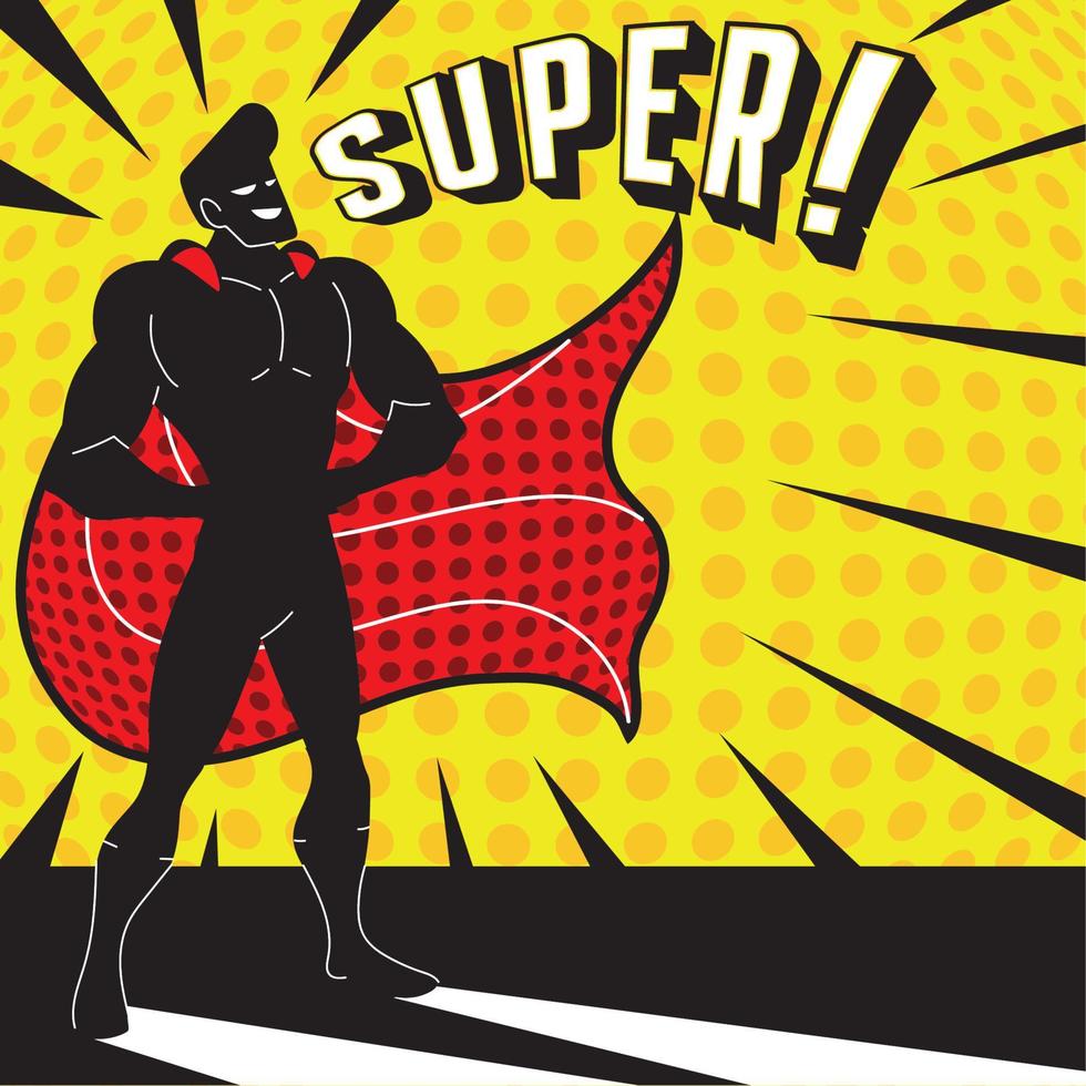 retro superhero pop art vector