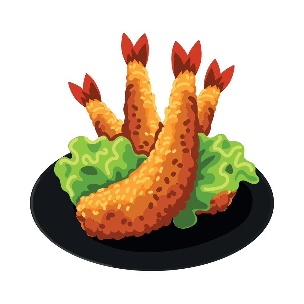 japanese fried shrimp vector