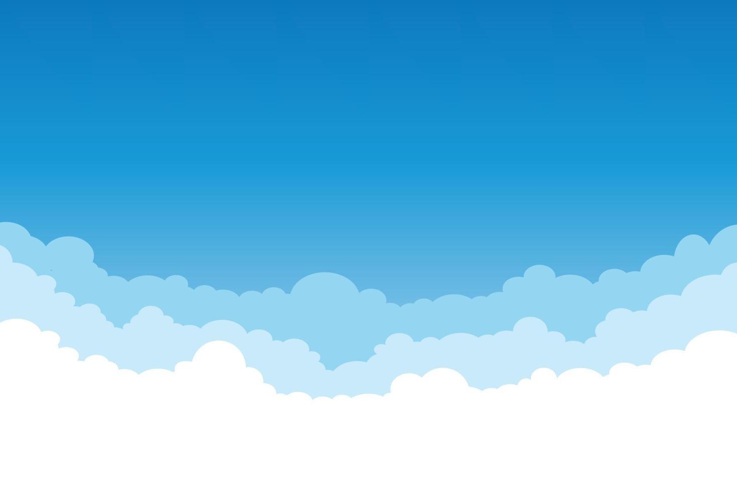 paisaje vectorial nubes blancas en el cielo azul diseño de estilo plano para el fondo vector