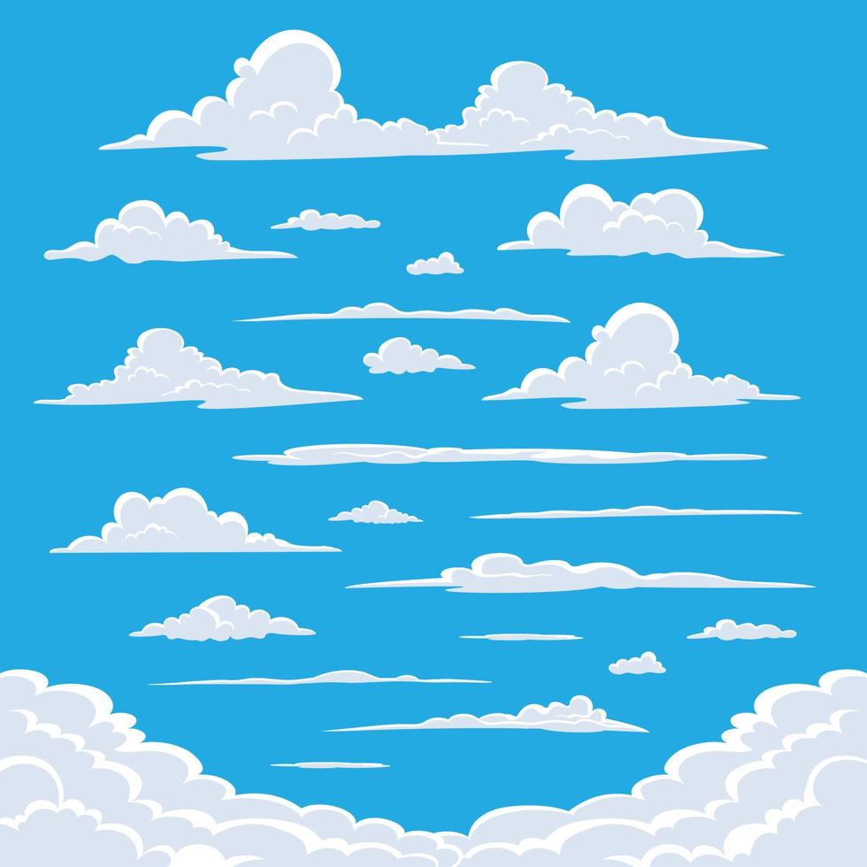 colección de formas de nubes vectoriales vector