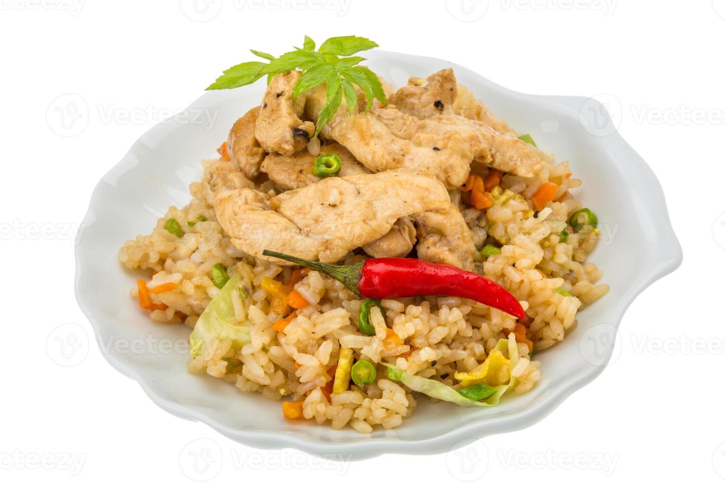 Fried rice with chicken photo