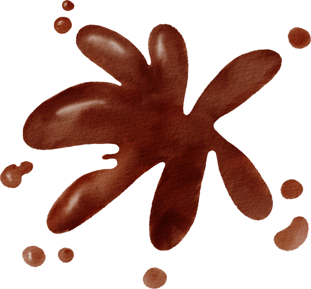 Watercolor Splash of caramel coffee png