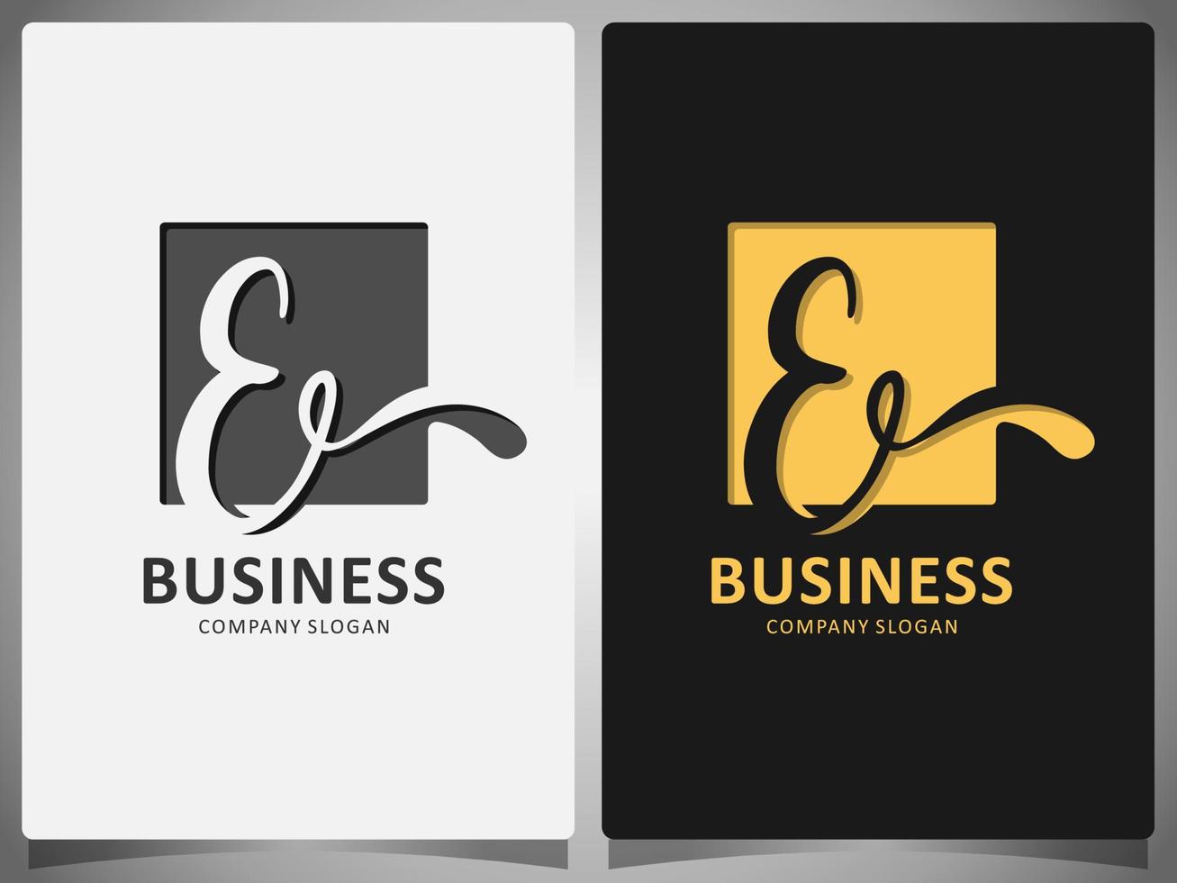 monograma letra e diseño gráfico vectorial caligráfico utilizable para tarjeta de boda firma personal diseño de logotipo ilustración del concepto vector