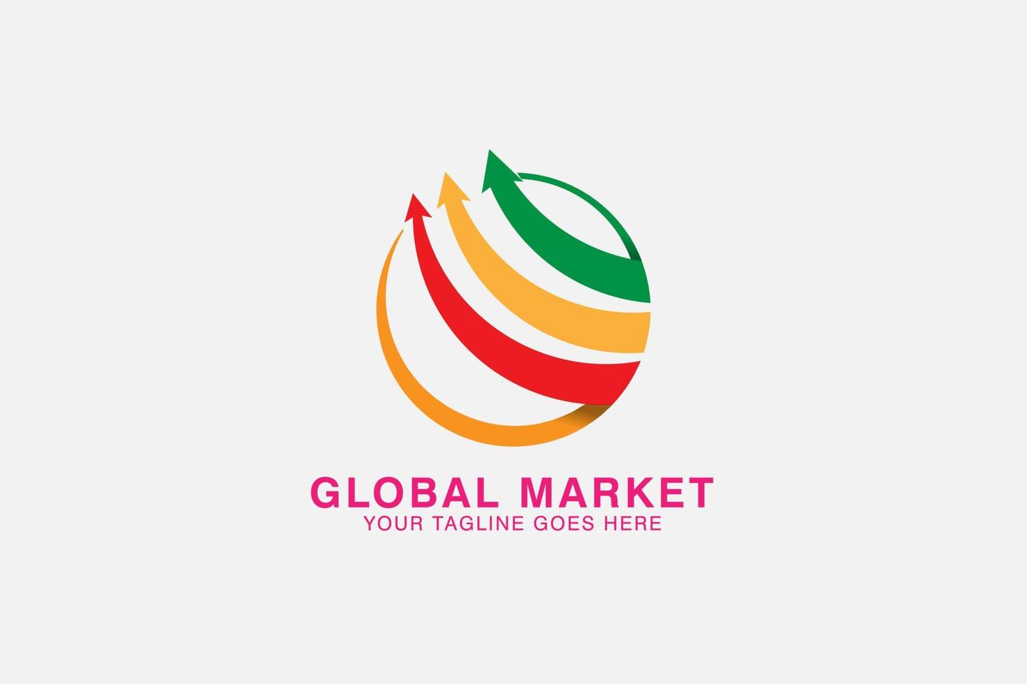 ilustración de diseño de logotipo de flechas multicolores giratorias. utilizable para el proveedor de servicios de Internet. mercado de datos marketing. negocio vector