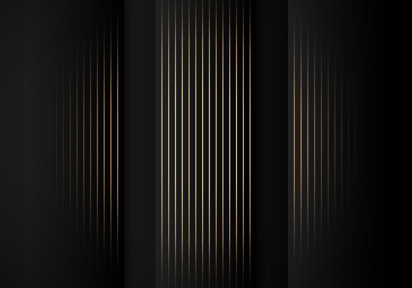 Luxury Stripes Golden Lines Diagonal Overlap on Black Background with Copy Space for Text vector