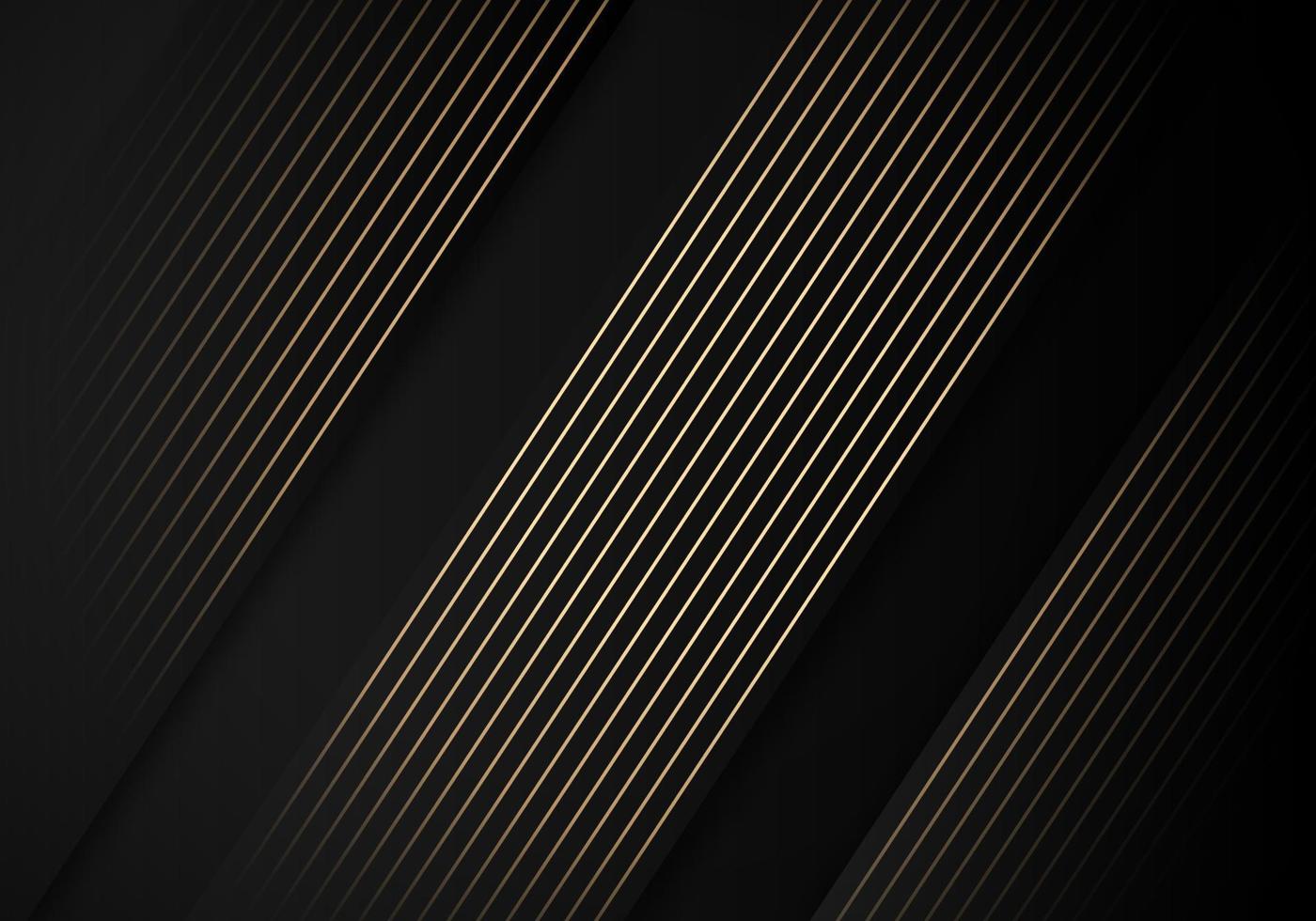 Luxury Stripes Golden Lines Diagonal Overlap on Black Background with Copy Space for Text vector