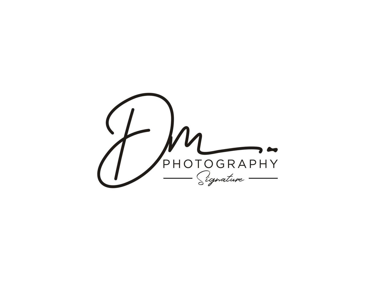 Letter DM Signature Logo Template Vector