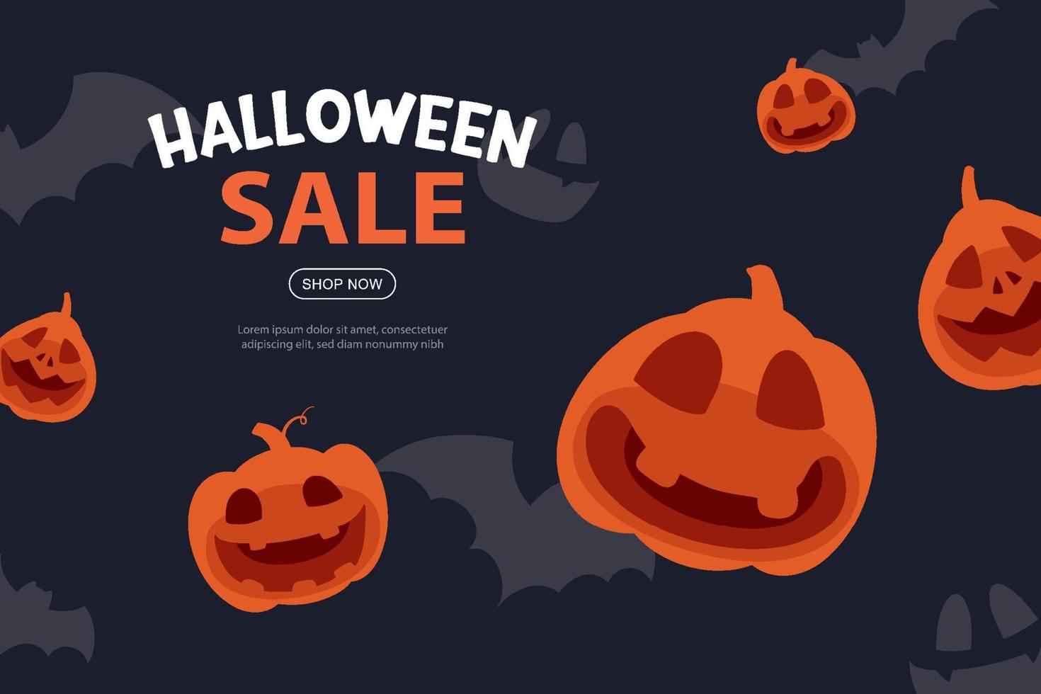 fondo de banner de venta de halloween. plantilla de ilustración de halloween para póster, volante, venta y todo el diseño. vector