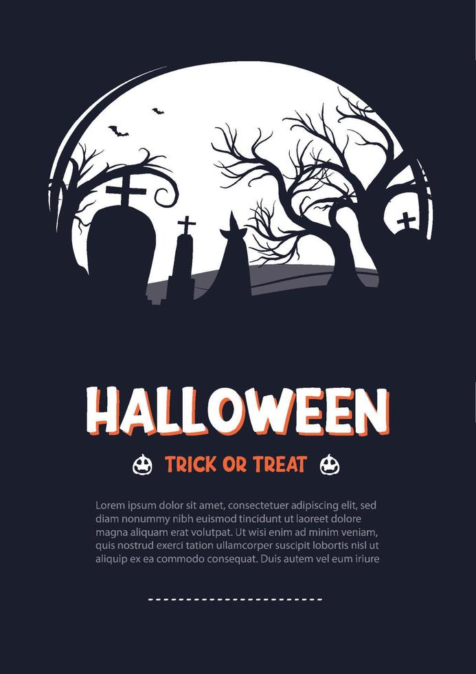 fondo de tarjetas de felicitación de halloween. plantilla de ilustración de halloween para pancarta, afiche, volante, venta y todo el diseño. vector