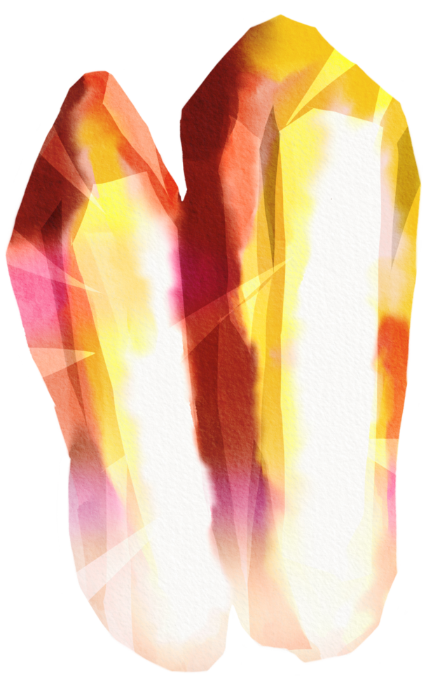 watercolor painted crystal png