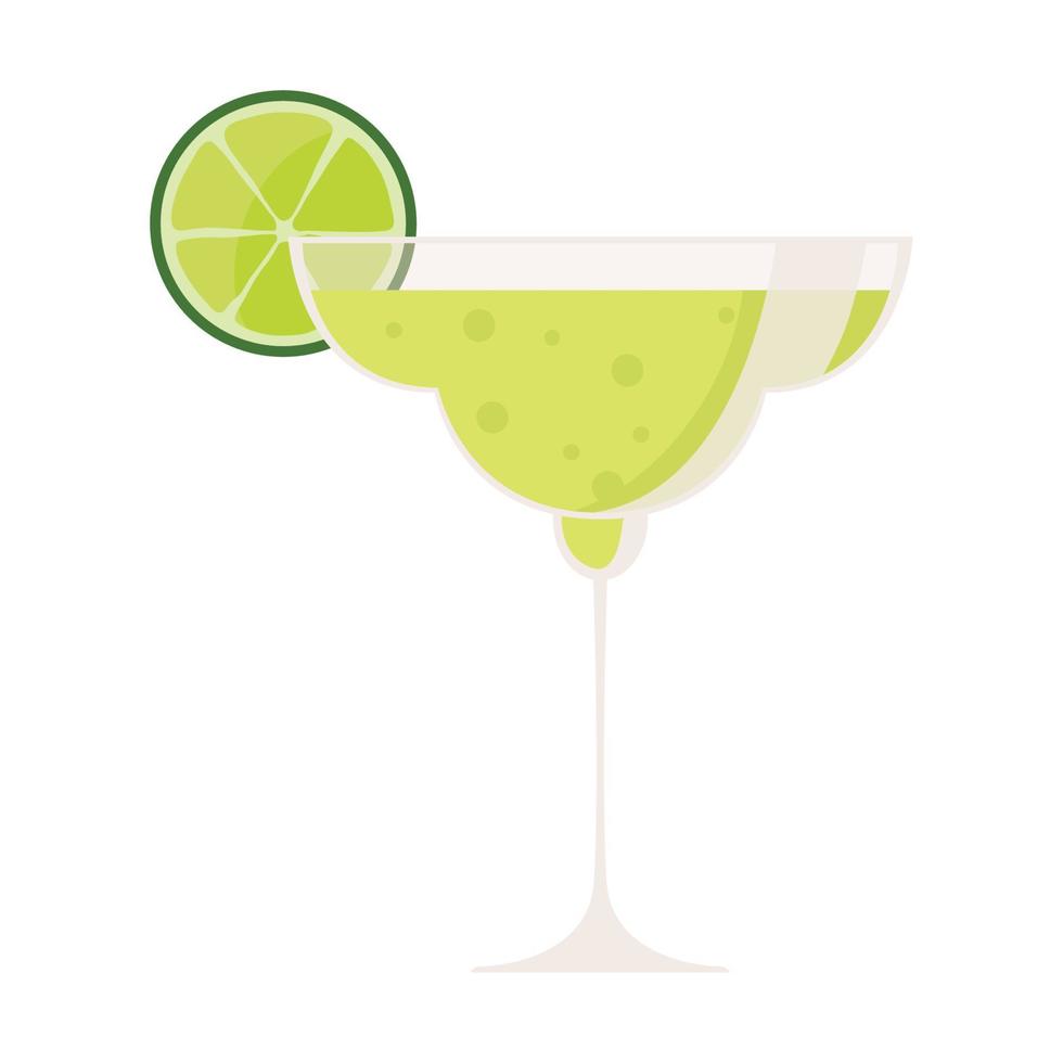 cocktail drink with lime vector