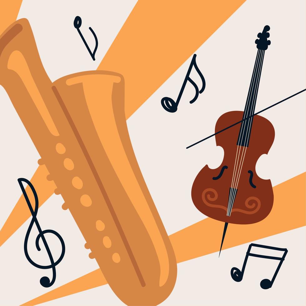 music instrument and notes vector