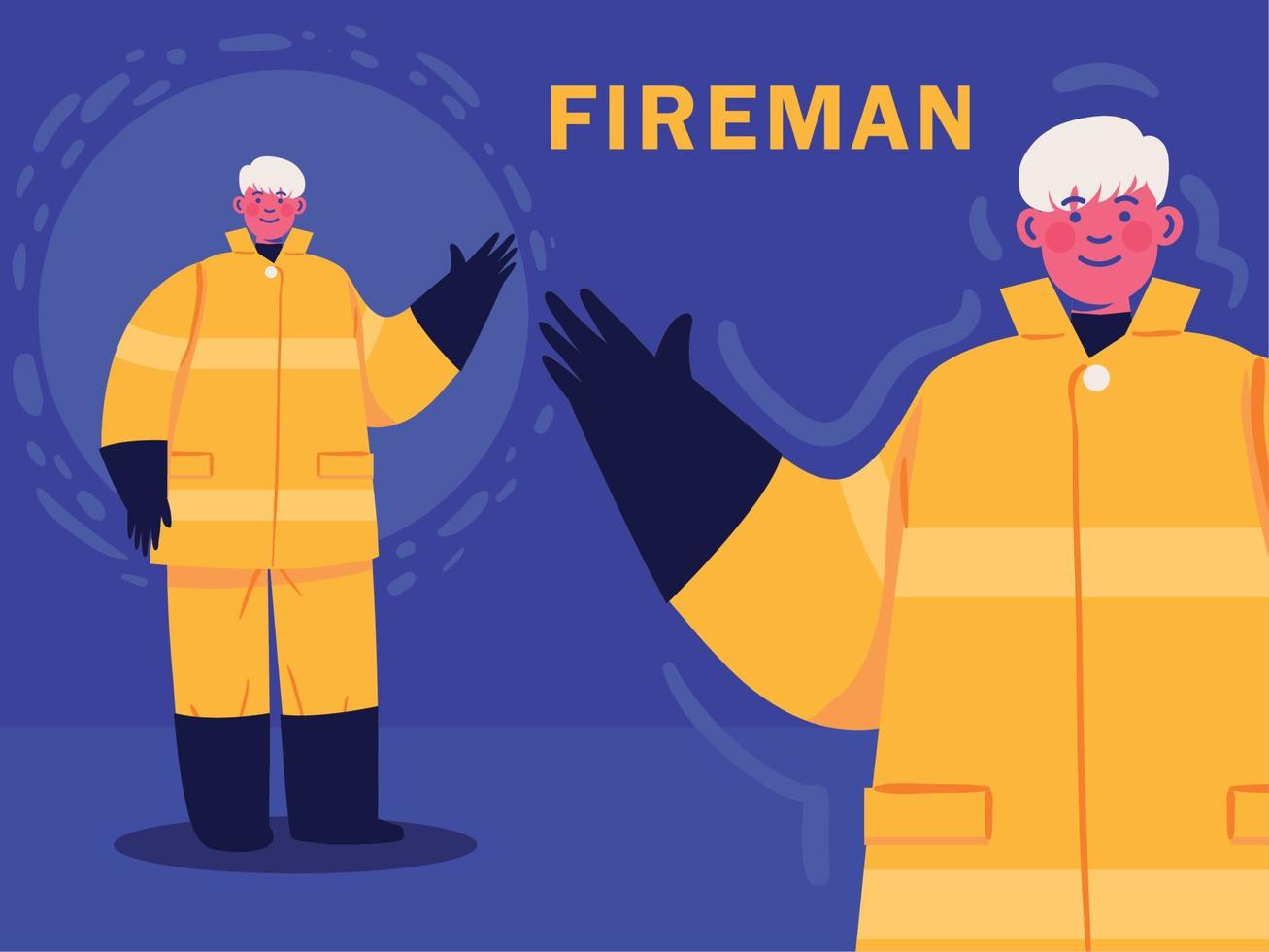 firemen character profession vector