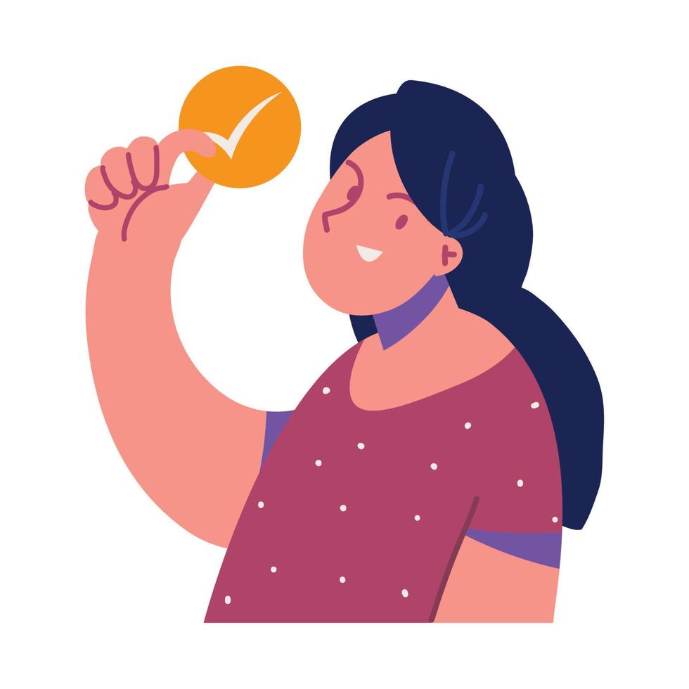 woman with check mark vector